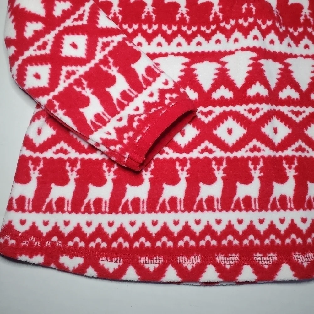 Oshkosh B’gosh Fleece Pullover Red Partial Zip Holiday Size 18M